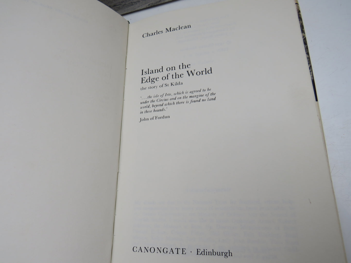 Island on the Edge of the World, the Story of St. Kilda by Charles Maclean, 1977
