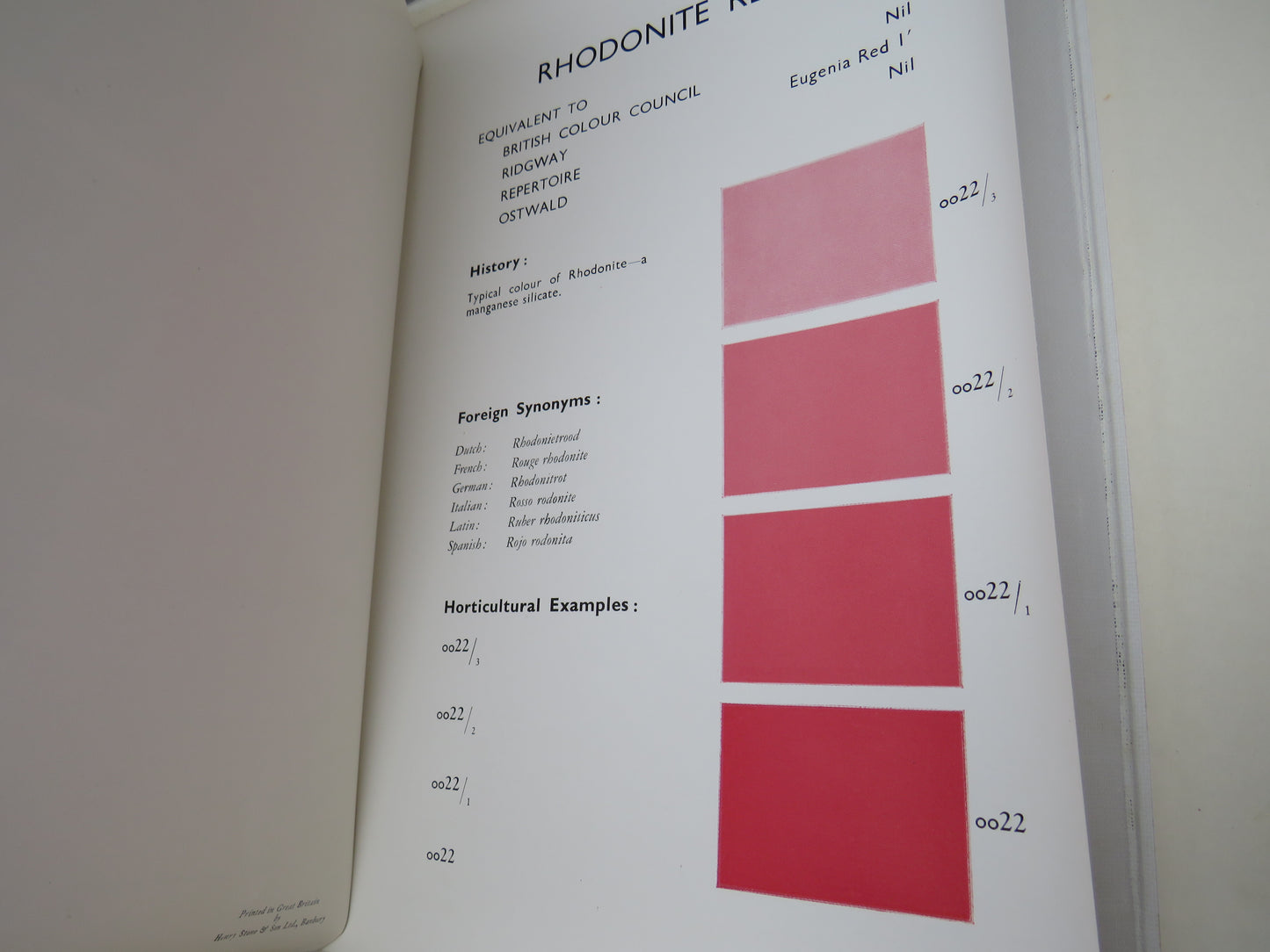Horticultural Colour Chart II, The British Colour Council