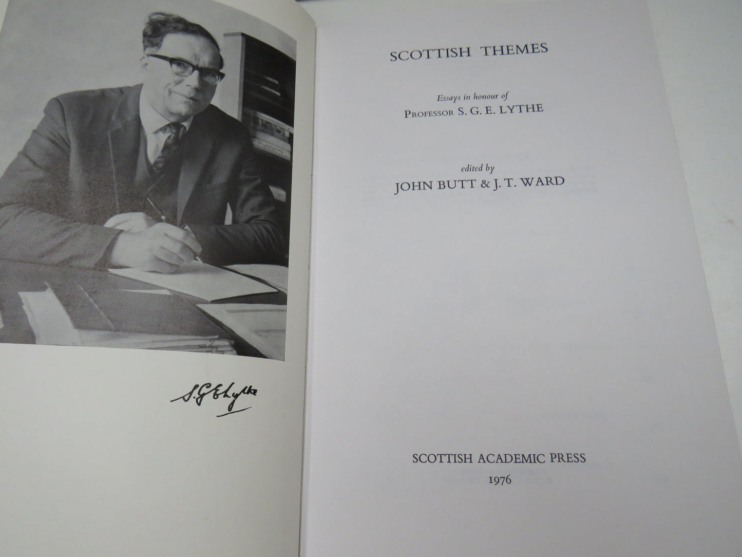 Scottish Themes, Essays in honour of Professor S. G. E. Lythe, edited by John Butt & J. T. Ward, 1976
