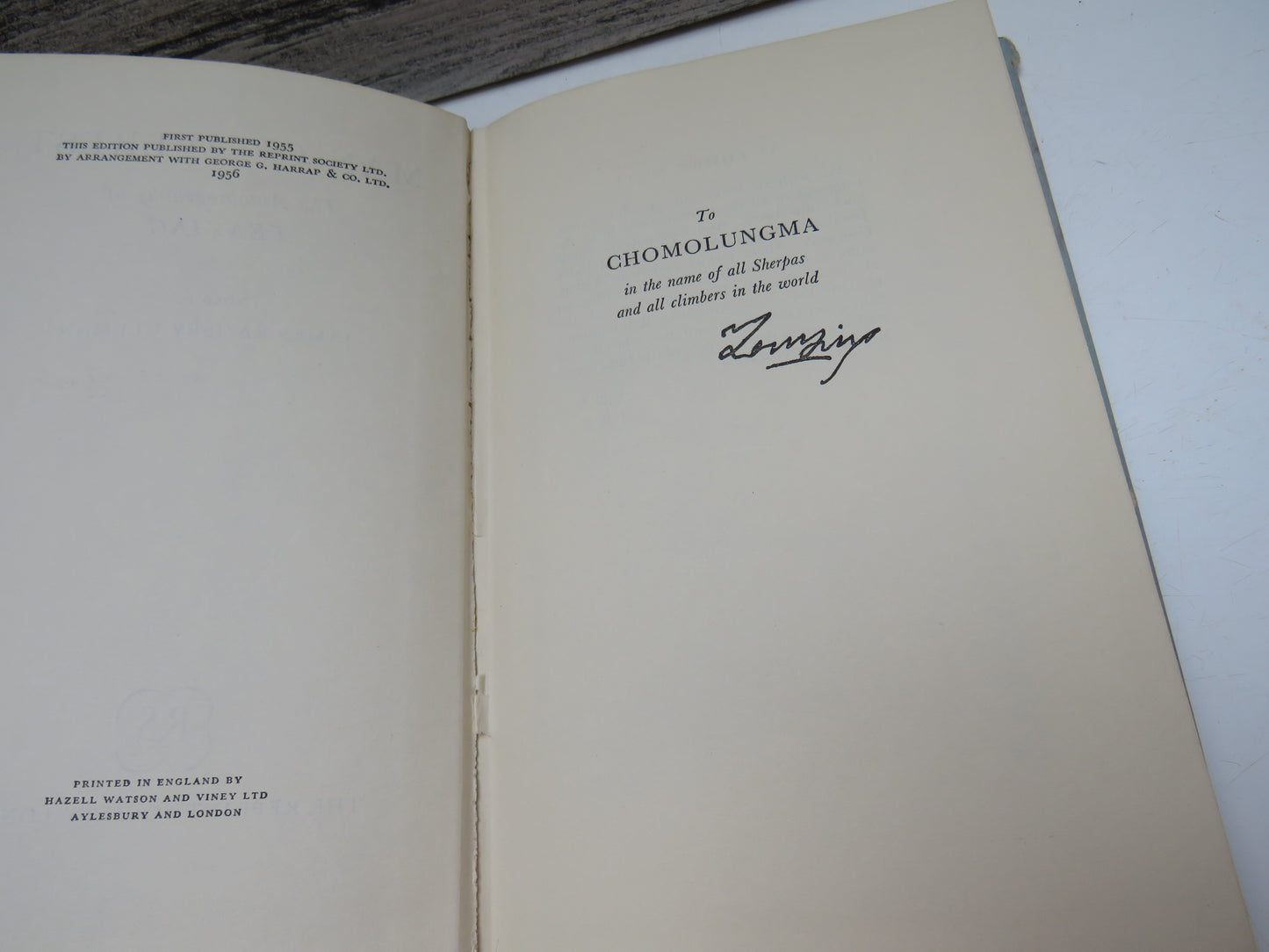 Man of Everest, the Autobiography of Tenzing, told by James Ramsey Ullman, 1956
