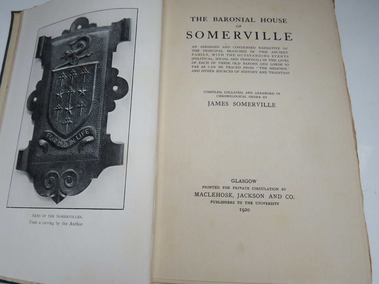 The Baronial House of Somerville By James Somerville 1920
