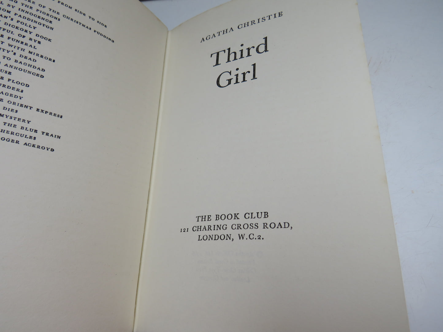 Third Girl by Agatha Christie, 1966, Vintage Crime Book