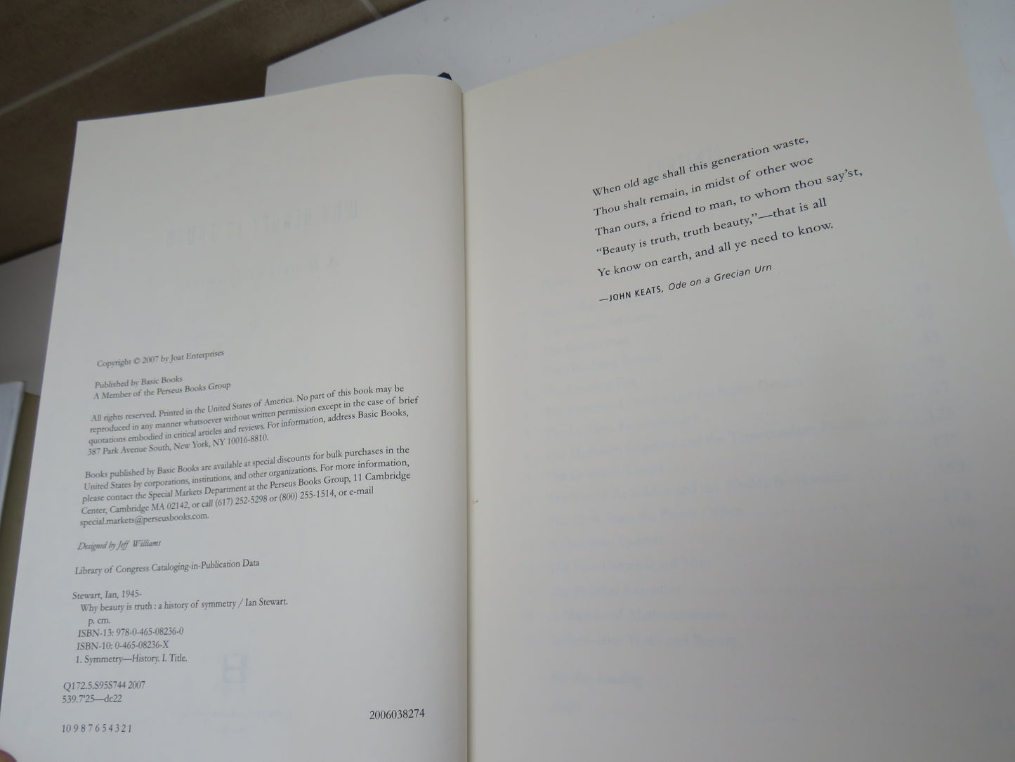 Why Beauty is Truth, A History of Symmetry by Ian Stewart, 2007