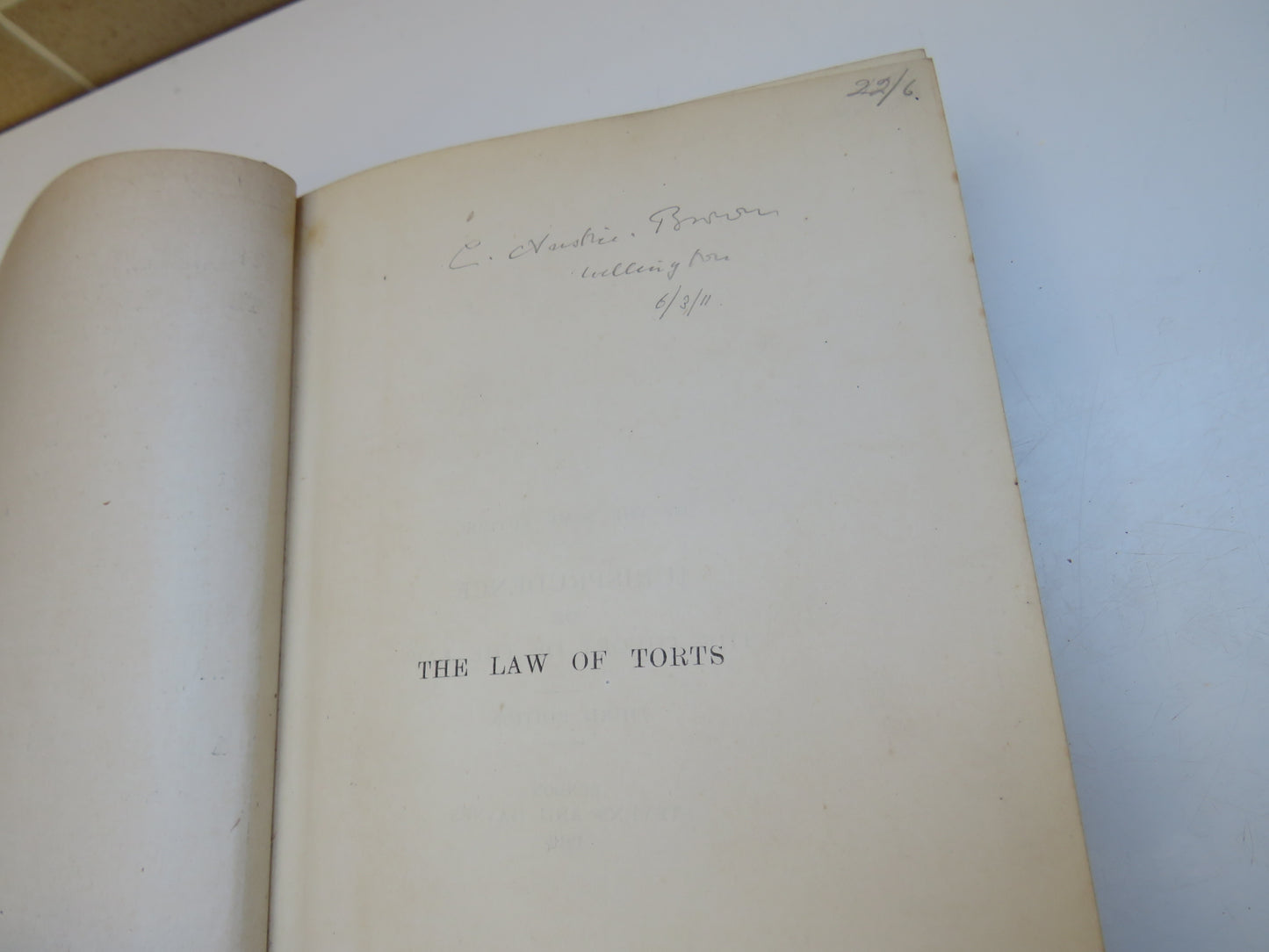The Law of Torts A Treatise On The English Law of Liability For Civil Injuries By John W. Salmond 1910