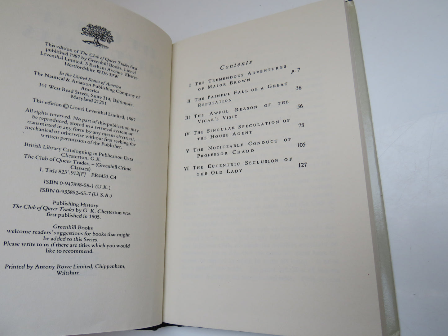 The Club of Queer Trades by G. K. Chesterton, 1987