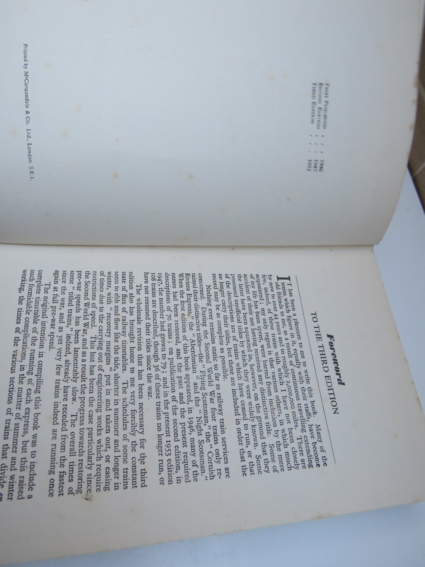 Titled Trains of Great Britain By Cecil J. Allen 1953