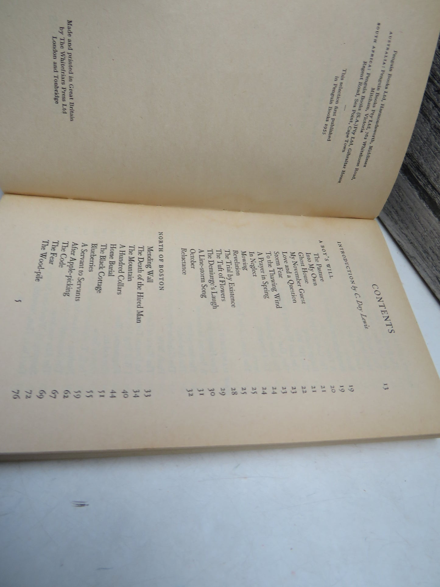 Robert Frost Selected Poems With An Introduction By C. Day Lewis 1955