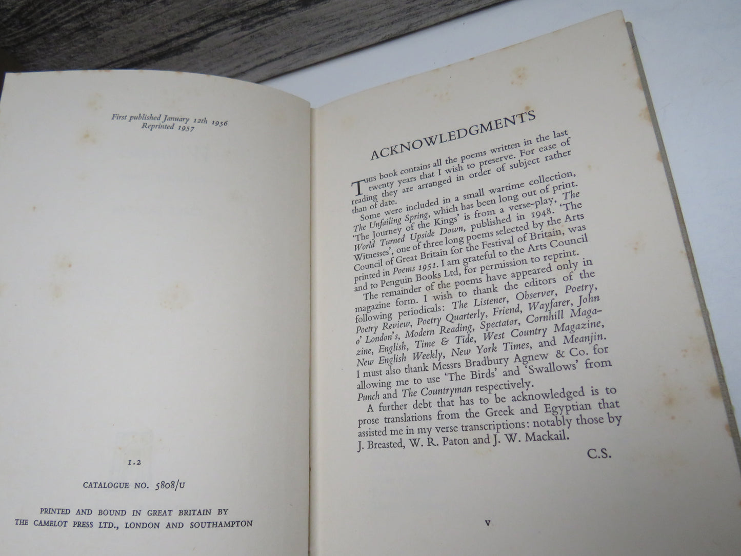 The Witness and Other Poems By Clive Sansom 1957