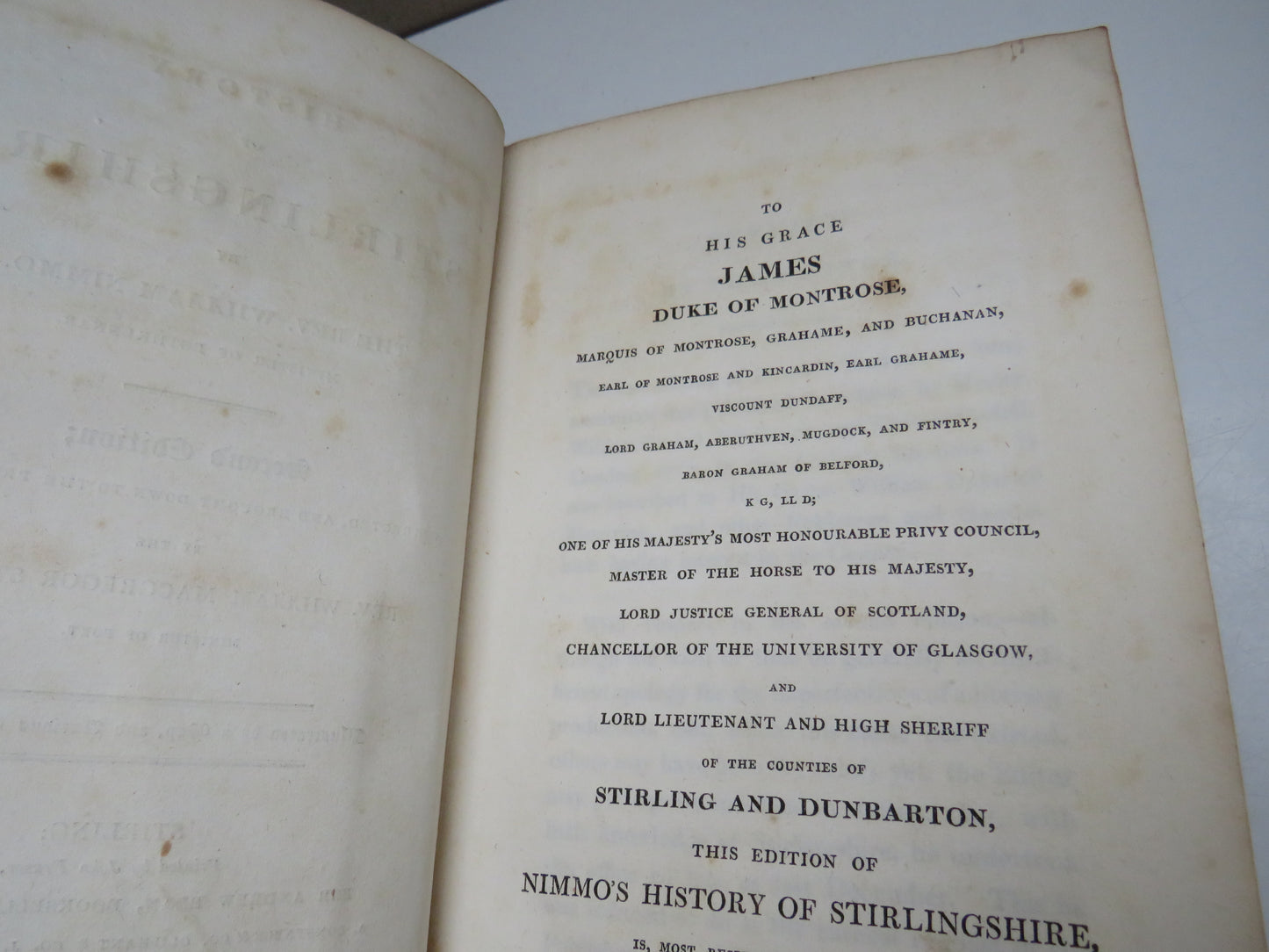 History of Stirlingshire By The Rev. William Nimmo 1817 2nd Edition