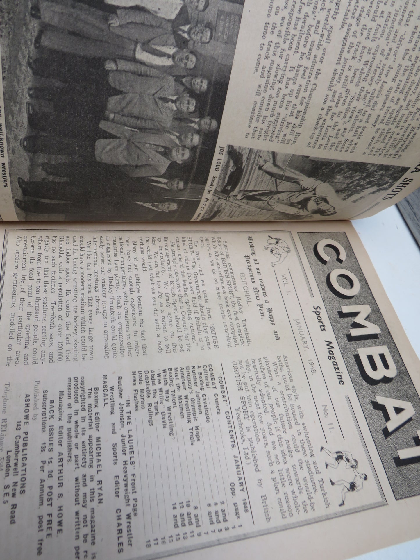 Combat Sports Magazine Vol 1. January 1948 No.11 Boxing, Wrestling, Sport