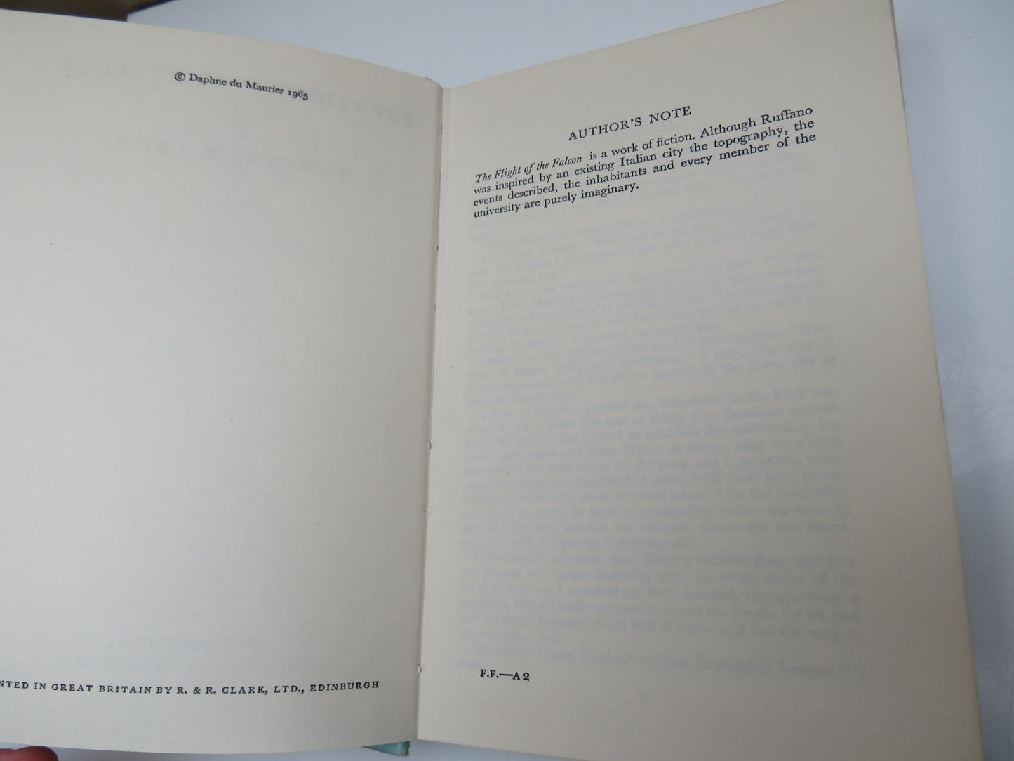 The Flight of the Falcon By Daphne Du Maurier 1965