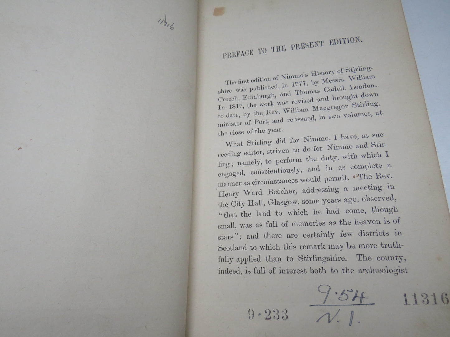 The History of Stirlingshire By William Nimmo 2 Vols 1880
