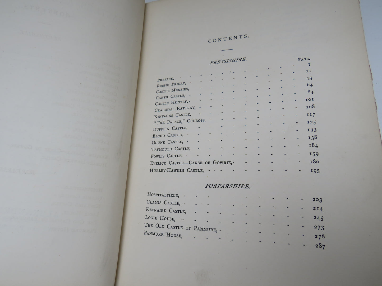 The Historical Castles and Mansions of Scotland Perthshire and Forfarshire By A. H. Millar 1890