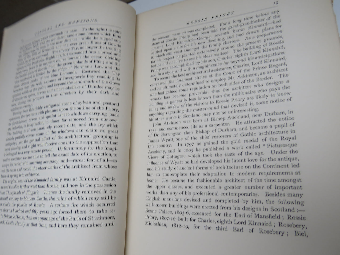 The Historical Castles and Mansions of Scotland Perthshire and Forfarshire By A. H. Millar 1890