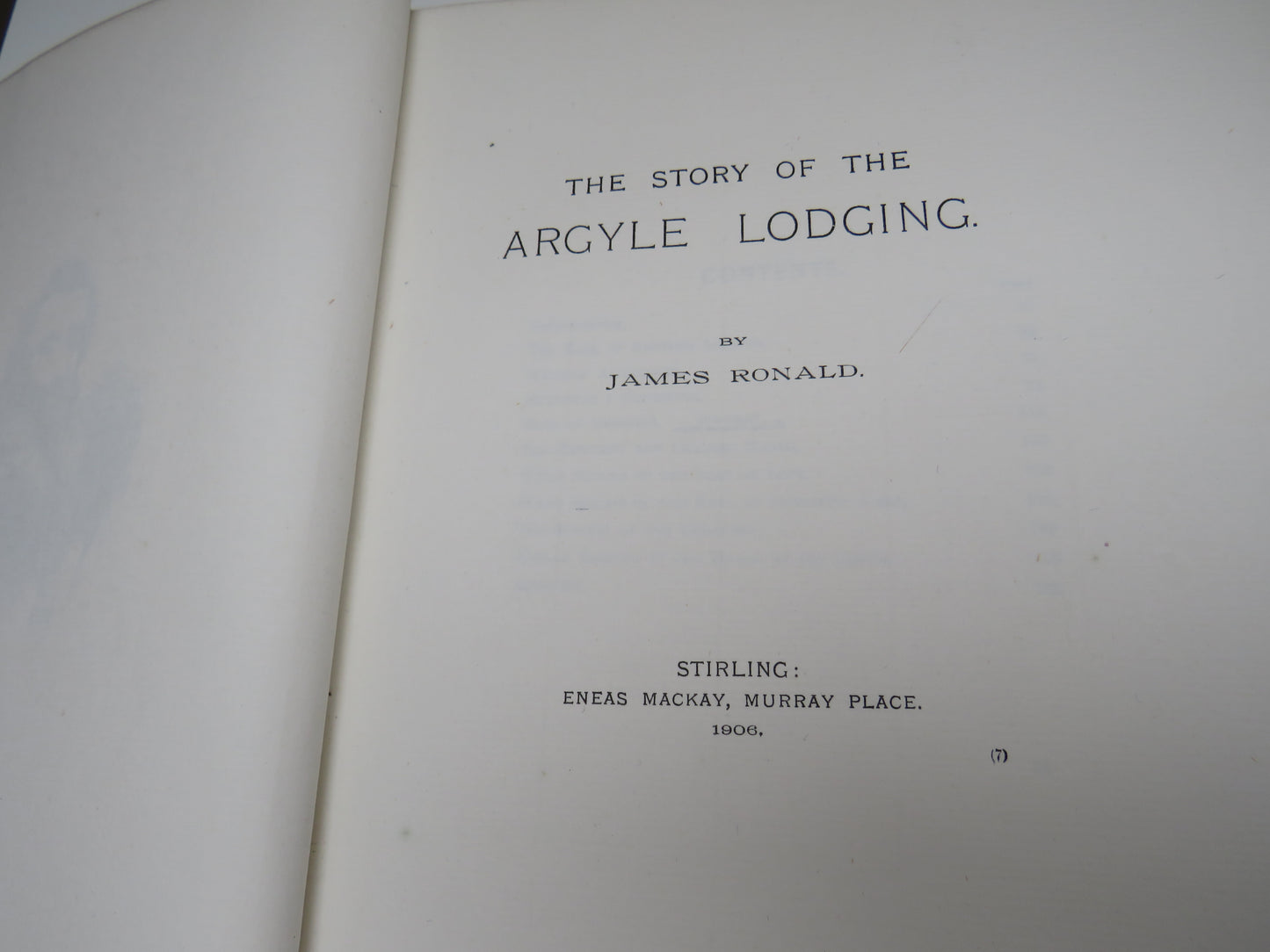 The Story of the Argyle Lodging By James Ronald 1906.