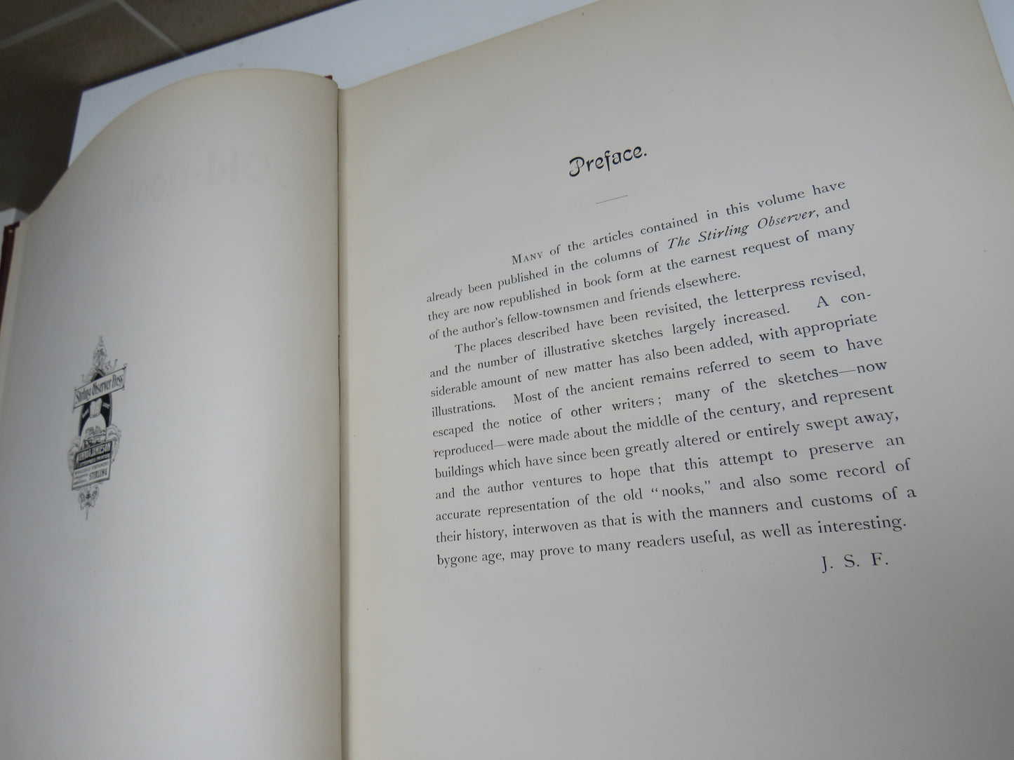 Old Nooks of Stirling Delineated and Described By J. S. Fleming 1898