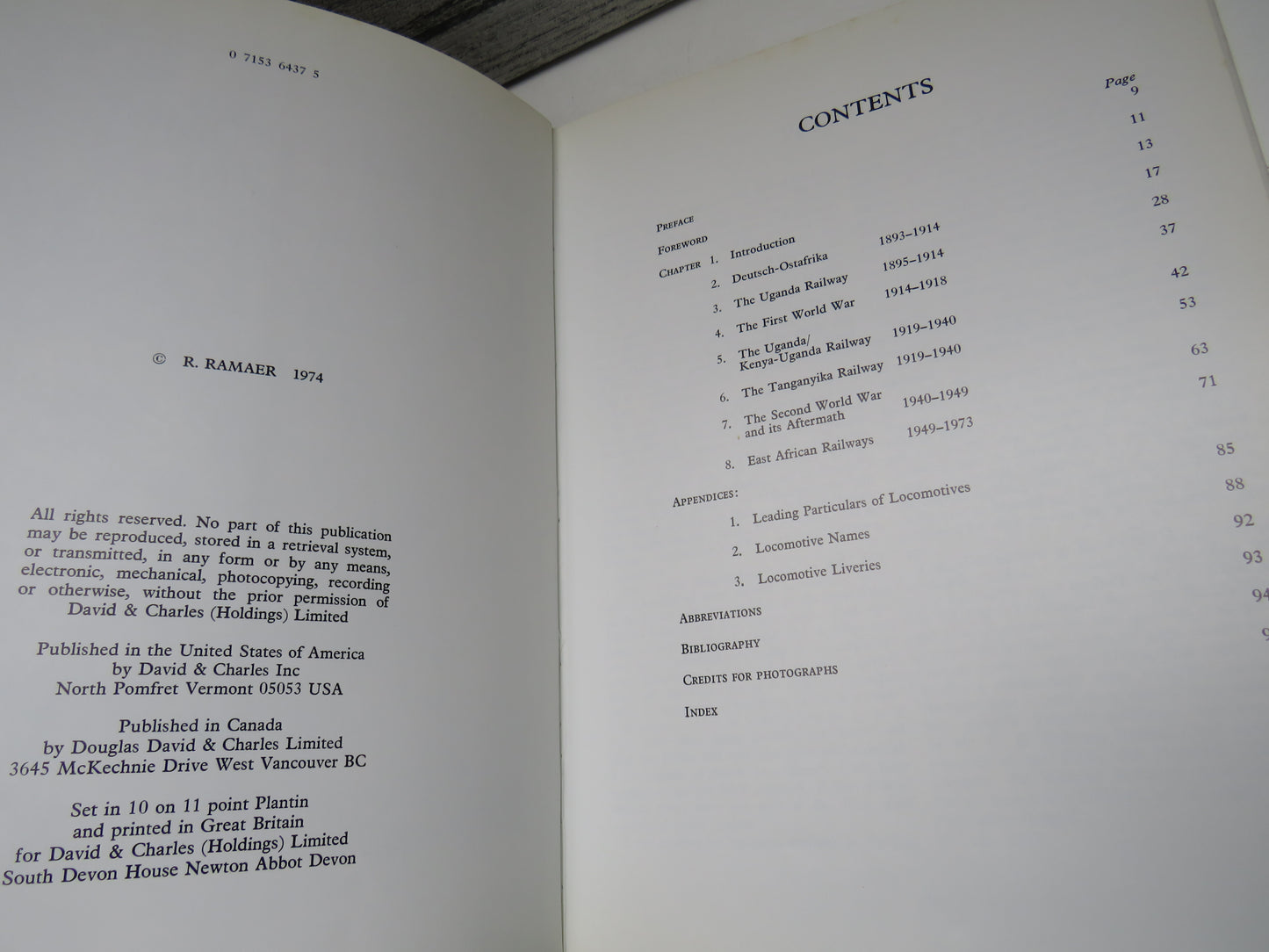 Steam Locomotives Of The East African Railways By R. Ramaer 1974