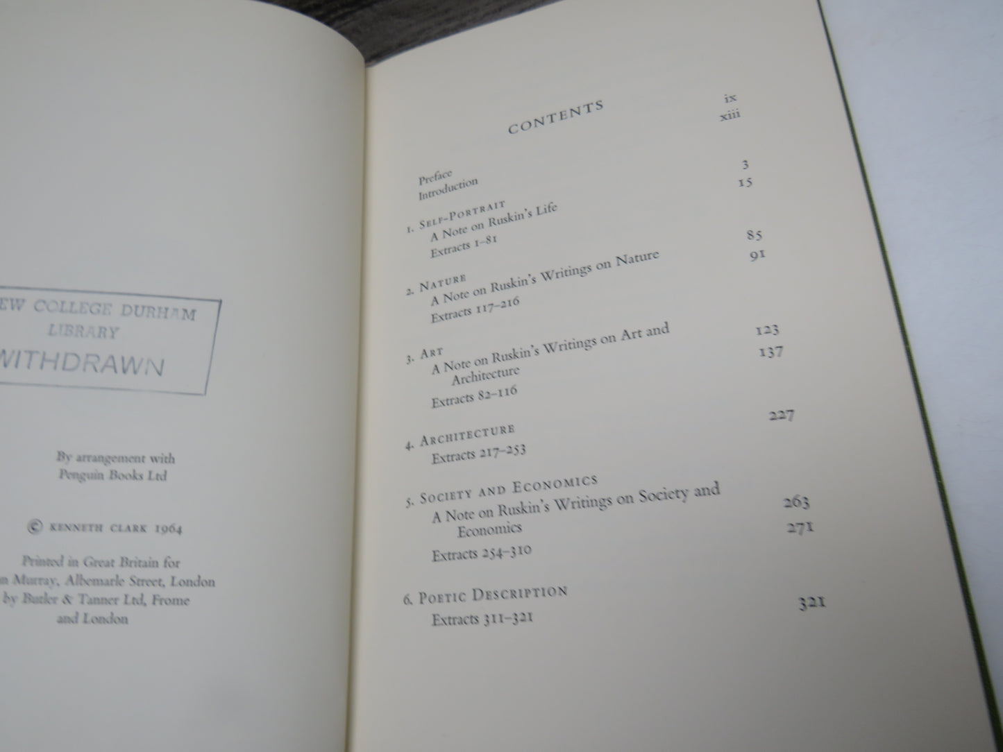Ruskin Today Chosen and Annotated By Kenneth Clark 1964