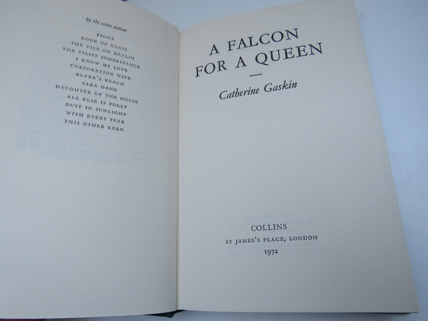 A Falcon For A Queen By Catherine Gaskin 1972