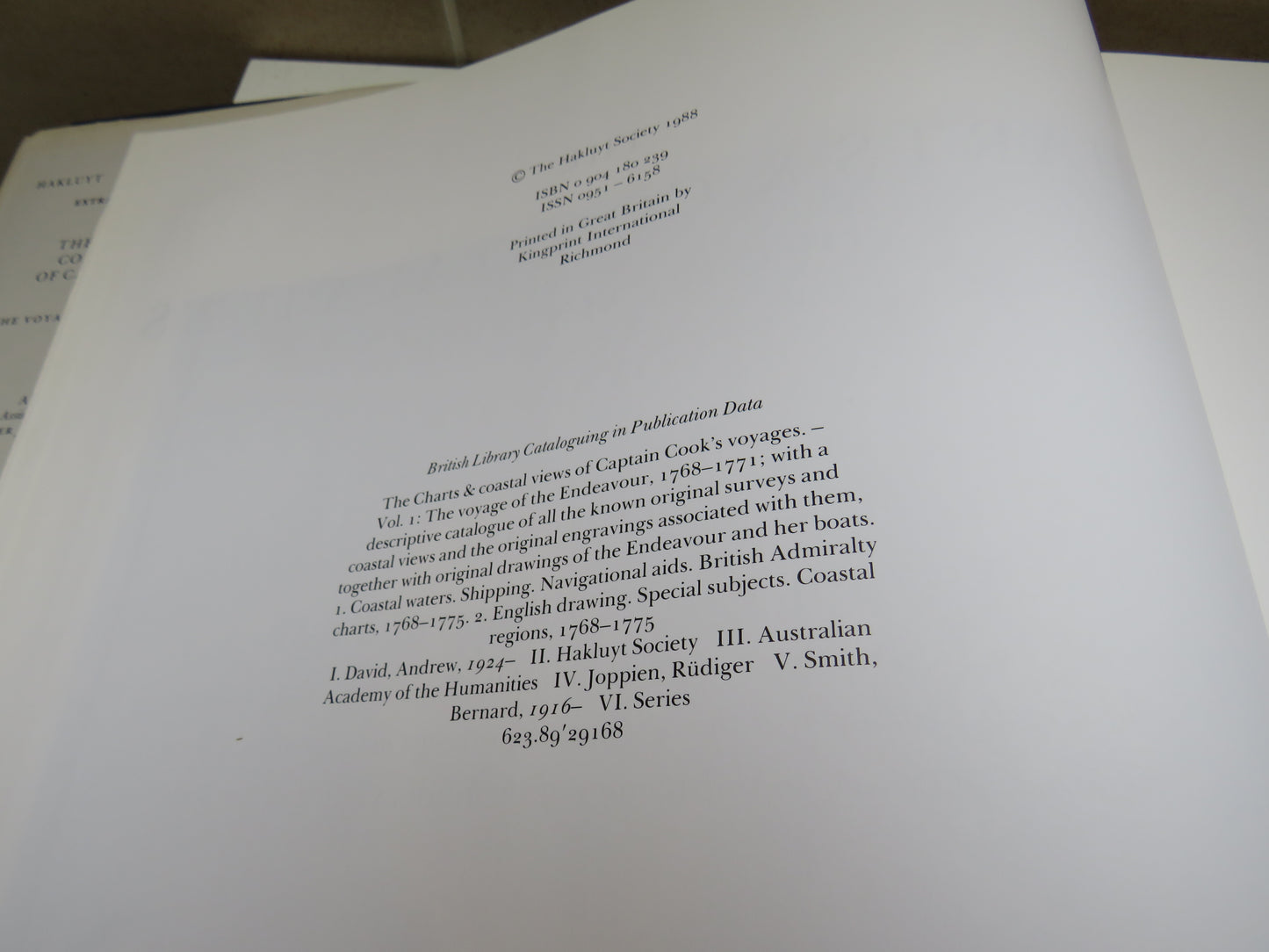 The Charts and Coastal Views of Captain Cook's Voyages, Hakluyt Society Extra Series No. 43