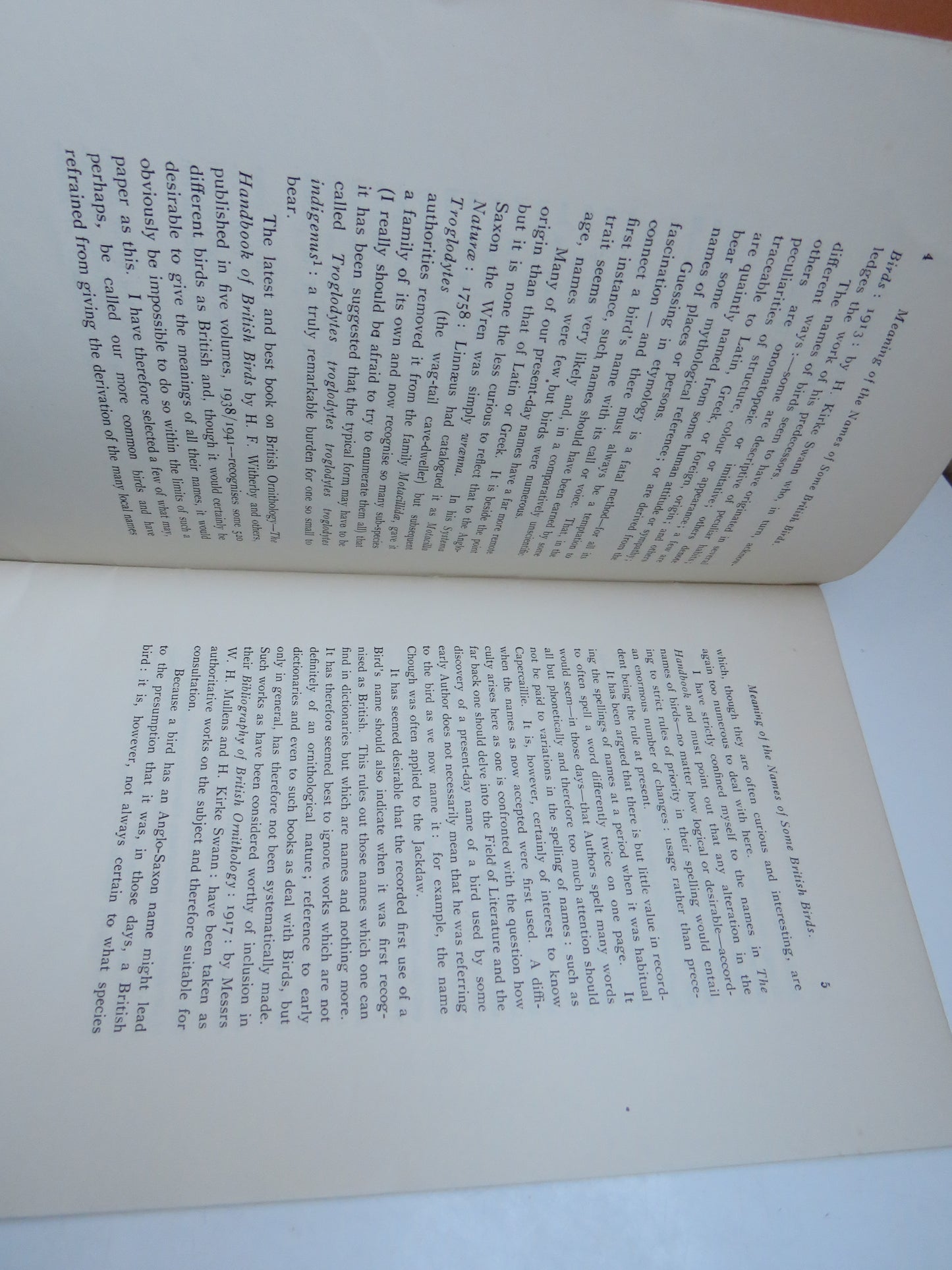 The Meaning Of The Names Of Some British Birds and Their First Use In British Ornithology By Sir Hugh Gladstone 1943