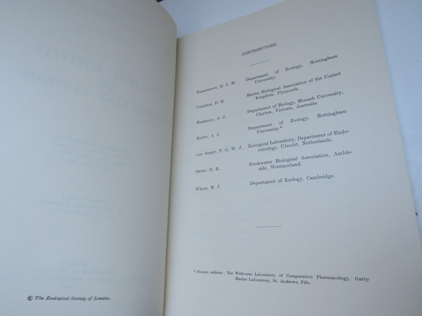 Cyclical Activity In Endocrine Systems 1960 Symposia of The Zoological Society of London