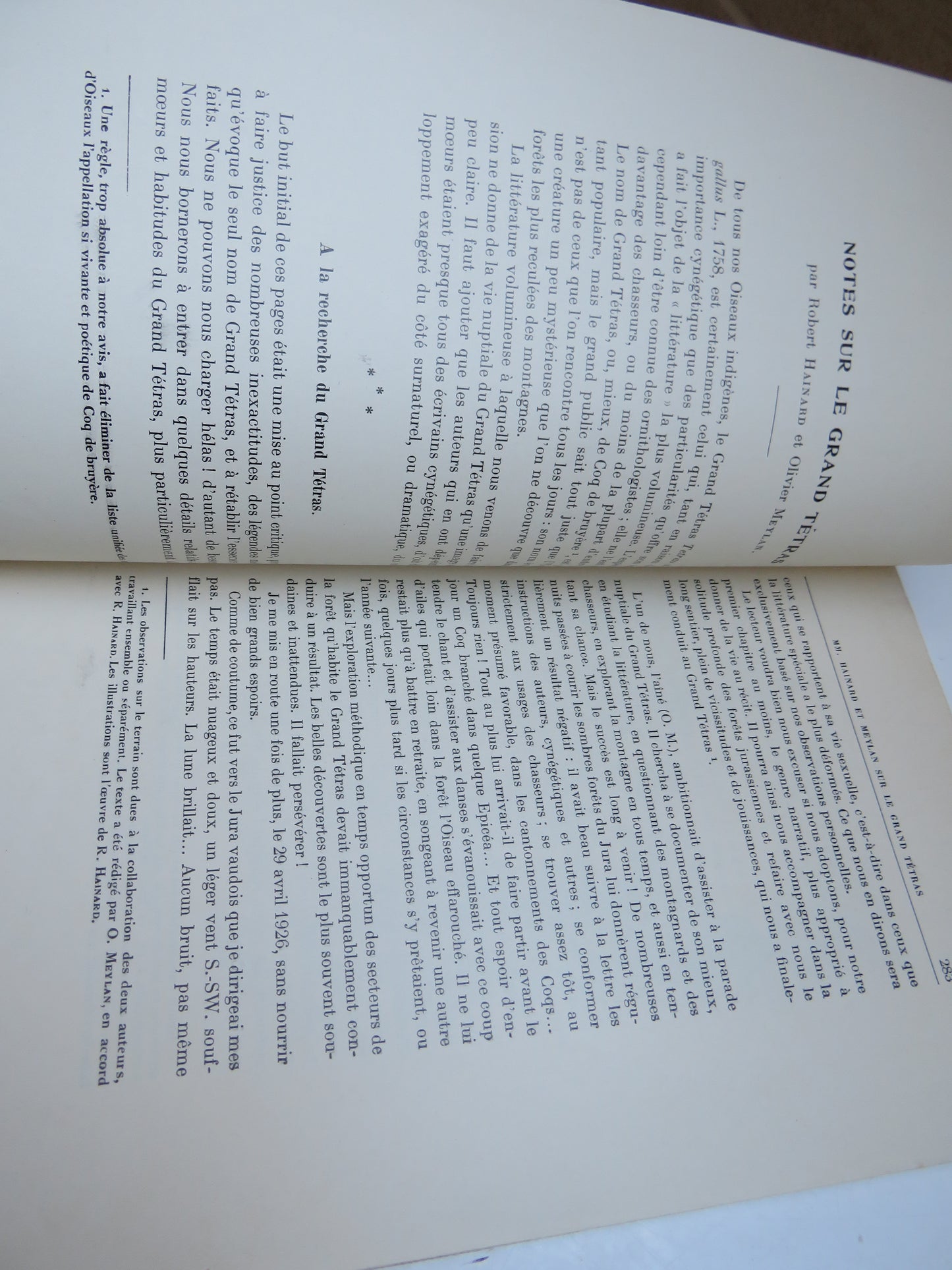 Notes Sur Le Grand Tetras Par Robert Hainard Et Oliver Meylan 1935