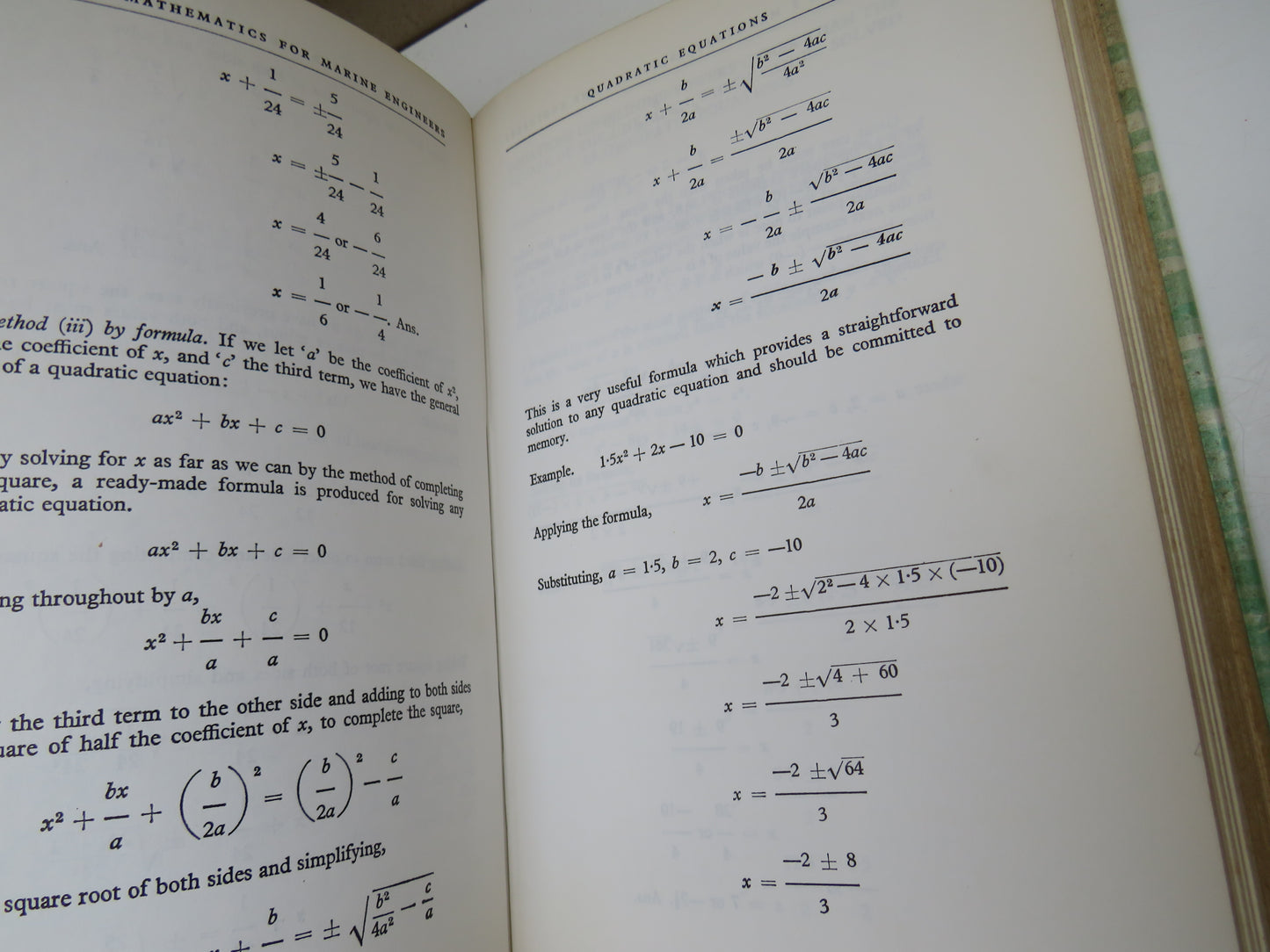 Reed's Mathematics for Marine Engineers Vol. I by William Embleton 1969