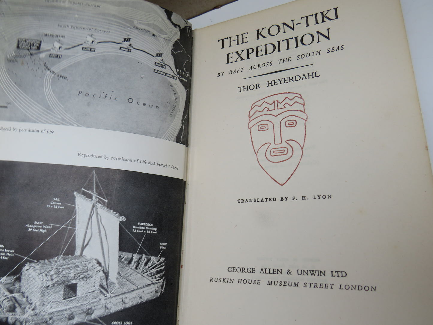 The Kon-Tiki Expedition by Raft Across the South Seas, by Thor Heyerdahl, 1951