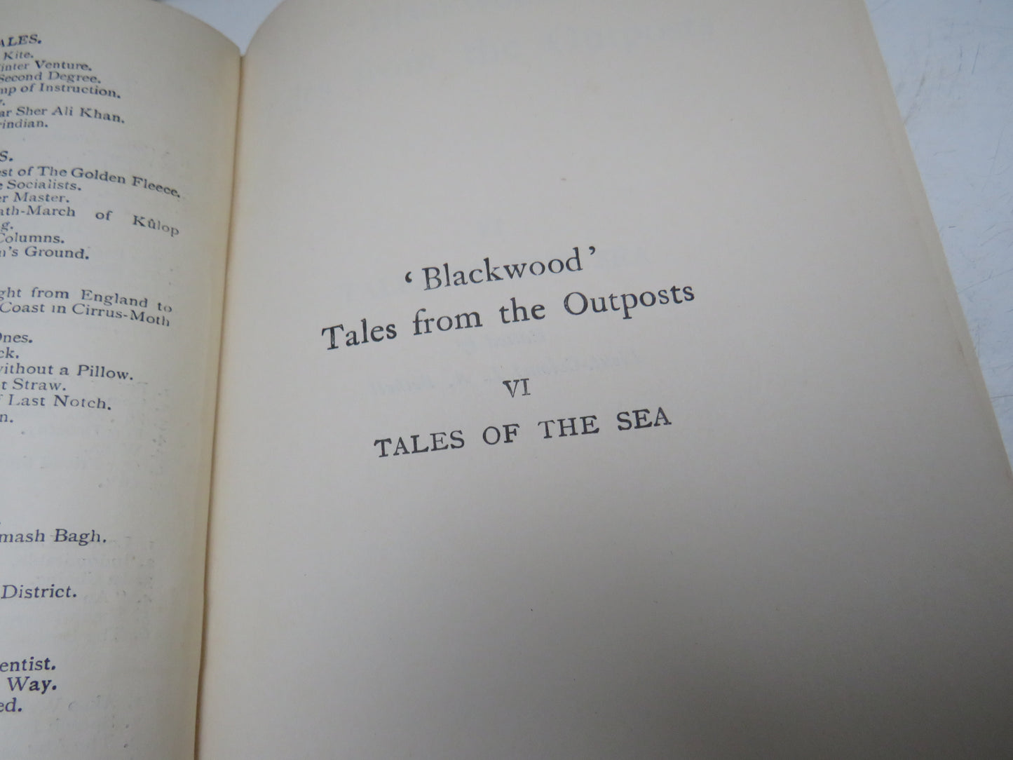 'Blackwood' Tales from the Outposts VI Tales of the Sea, 1934, Edited by Lieut.-Colonel L. A. Bethell