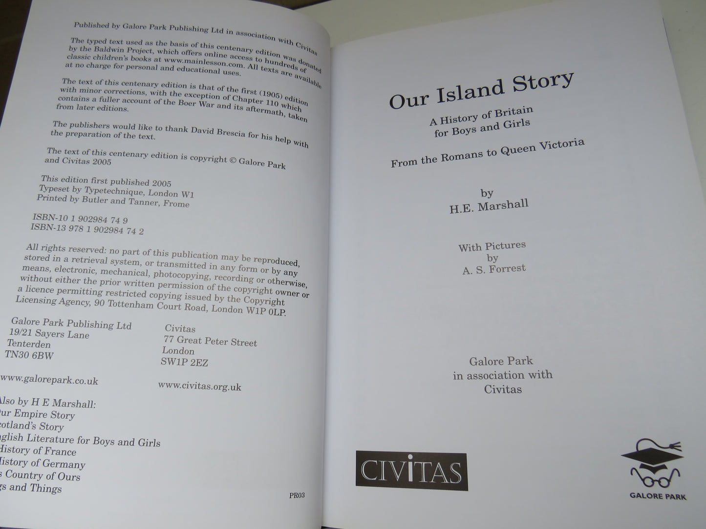 Our Island Story A History of Britain For Boys and Girls From The Romans To Queen Victoria By H.E. Marshall 2005