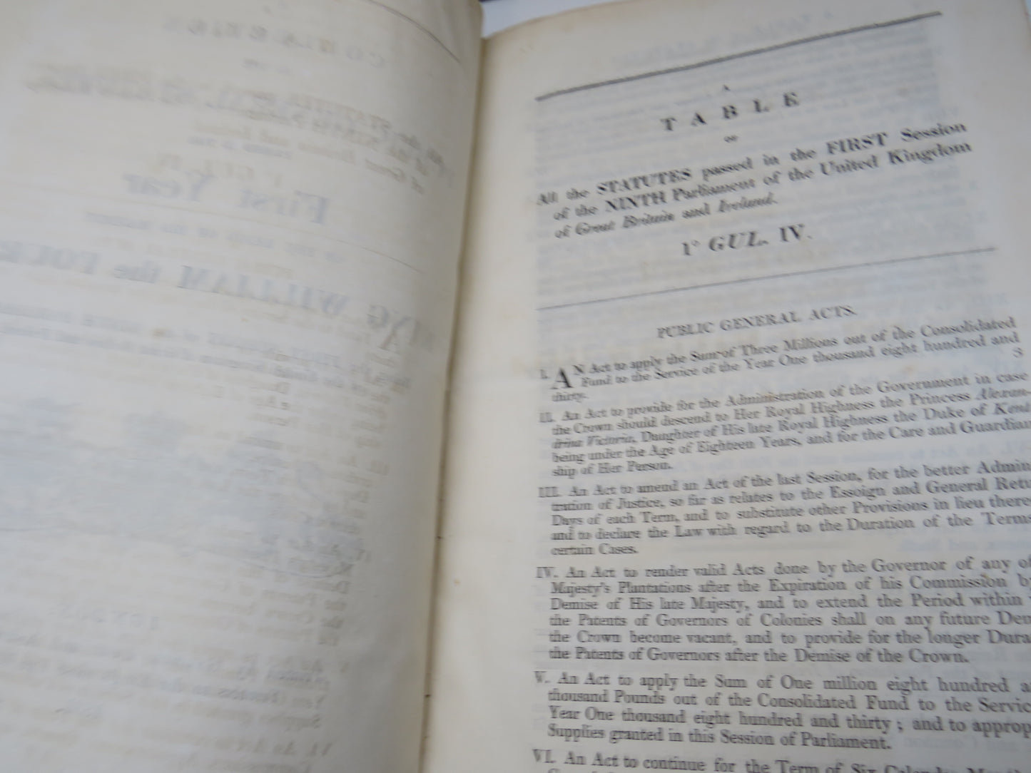A Collection of the Public General Statutes, Passed In The First Year of the Reign of His Majesty King William The Fourth 1831