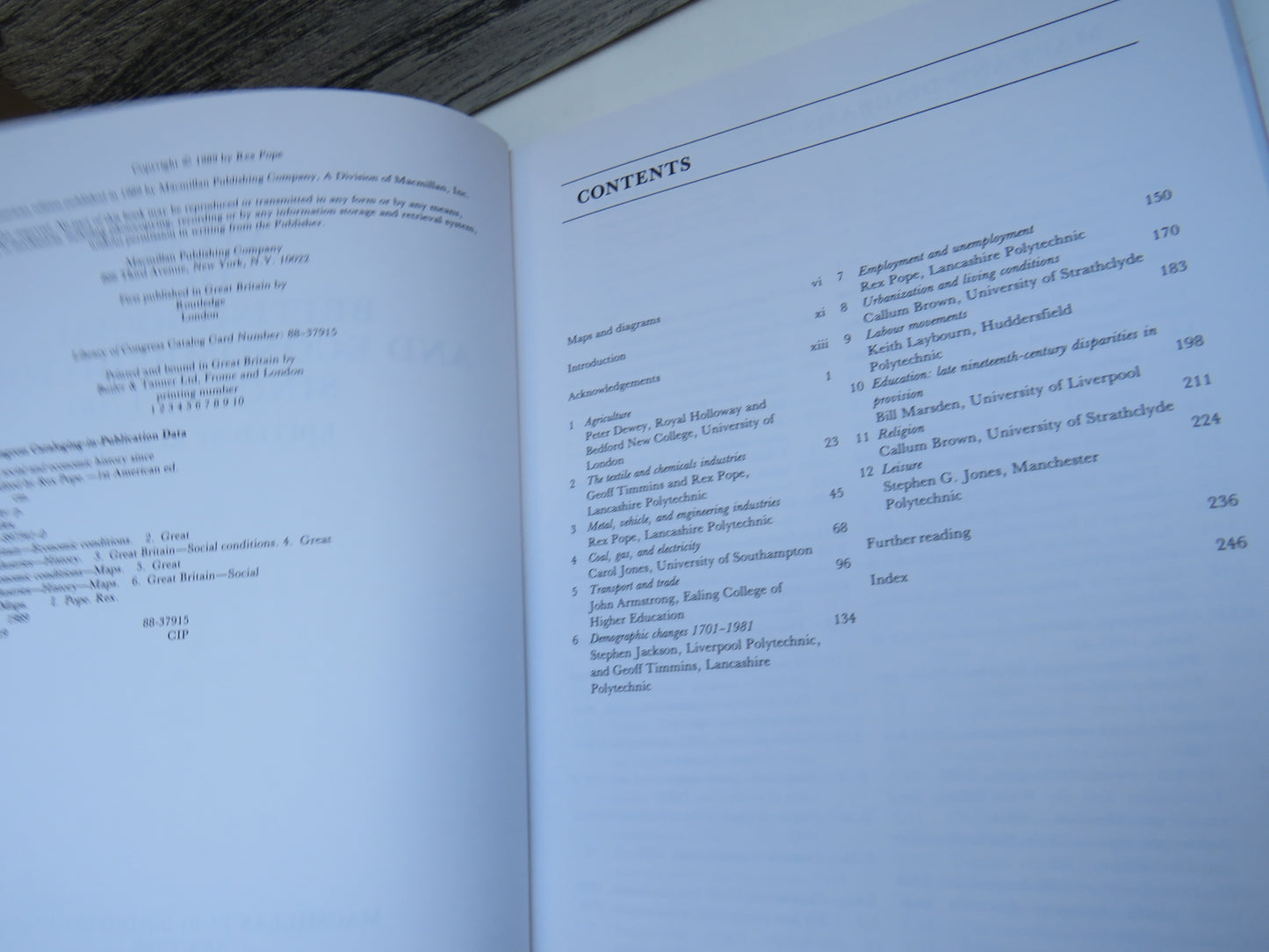 Atlas of British Social History and Economic History Since C. 1700 Edited By Rex Pope 1989