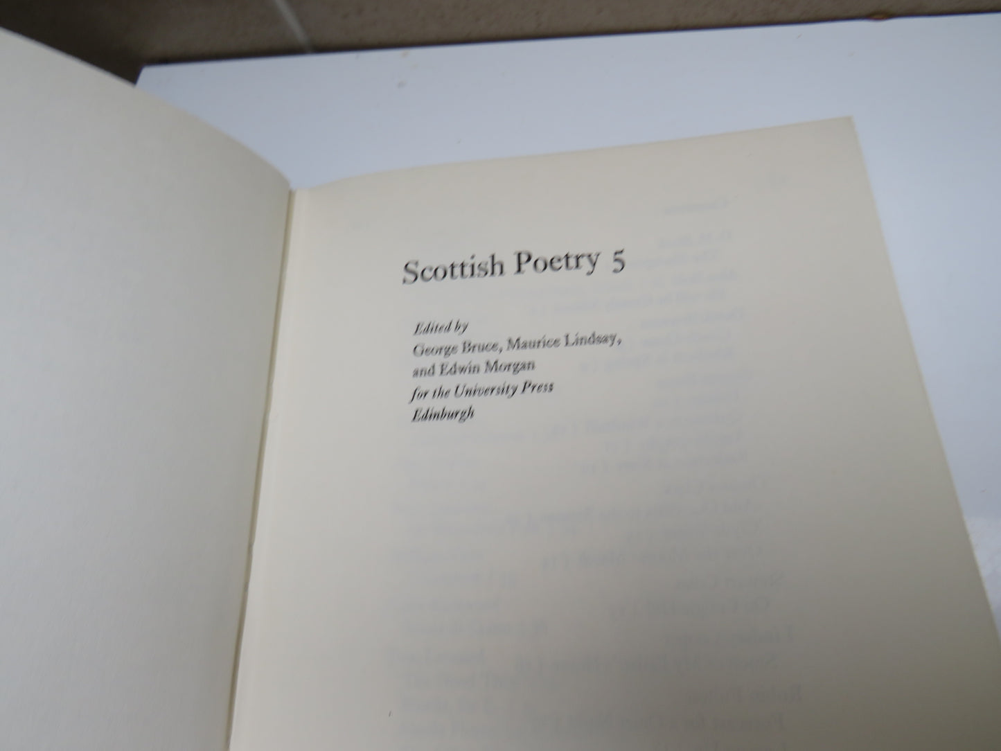 Scottish Poetry 5 Edited by George Bruce, Maurice Lindsay and Edwin Morgan