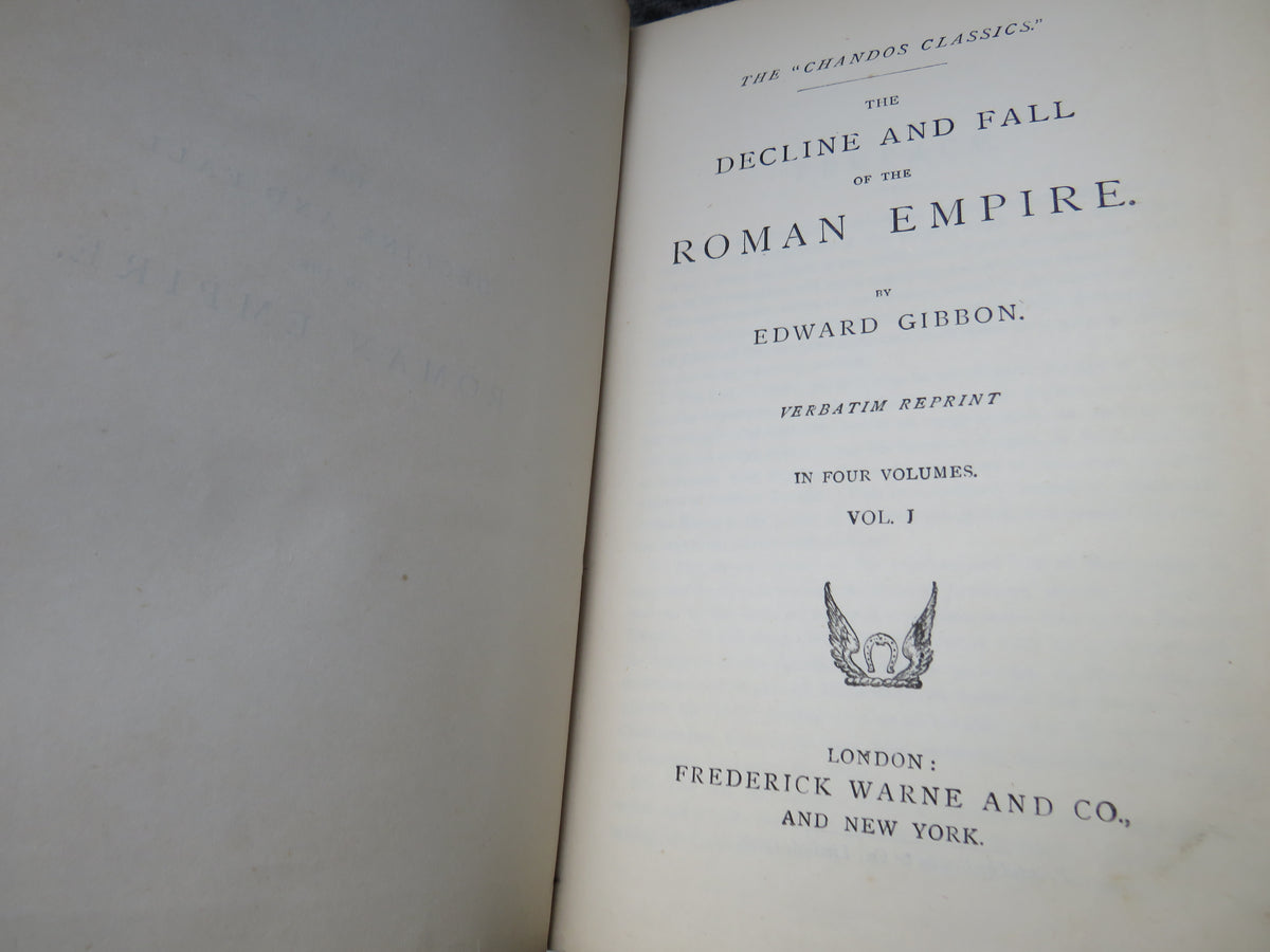 The Decline and Fall of the Roman Empire By Edward Gibbon In Four Volumes