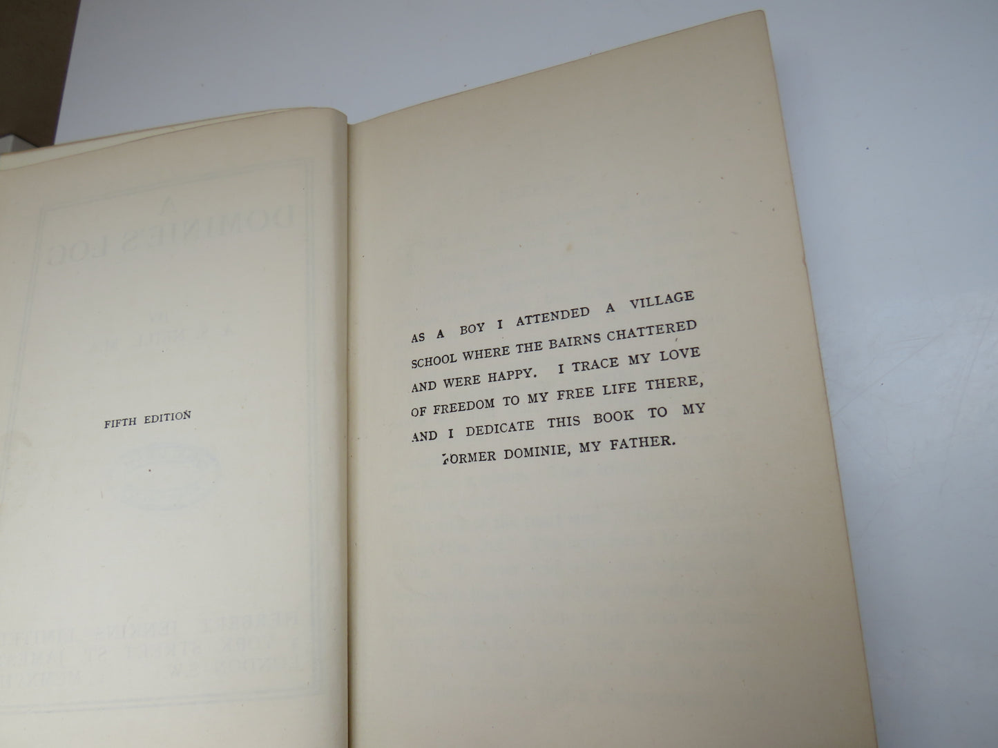A Dominie's Log By A.S. Neill 1918