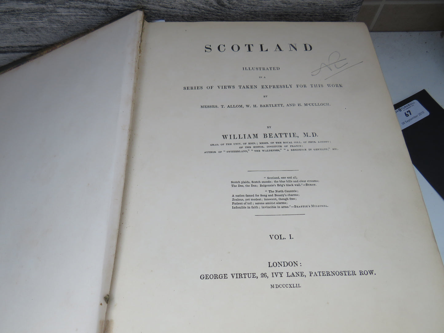 Scotland Illustrated In A Series Of Views Taken Expressly For This Work By Messrs. T. Allom, W. H. Bartlett and H. M'Culloch By William Beattie 1842