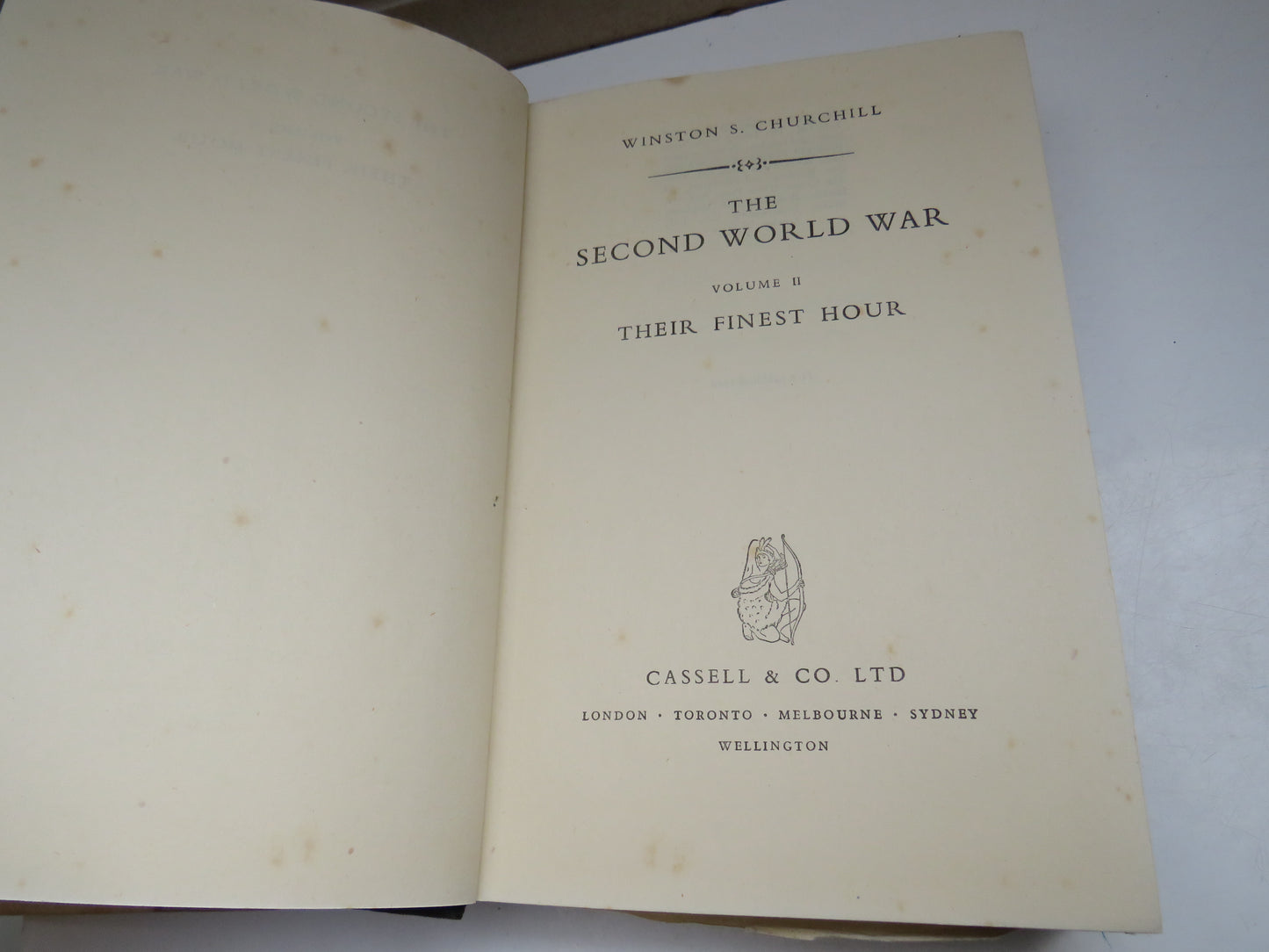 The Second World War Volume II Their Finest Hour By Winston S. Churchill 1949