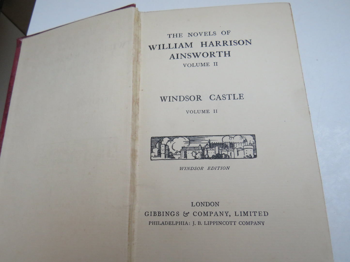 Windsor Castle By Harrison Ainsworth Novels of William Harrison Ainsworth Vol II