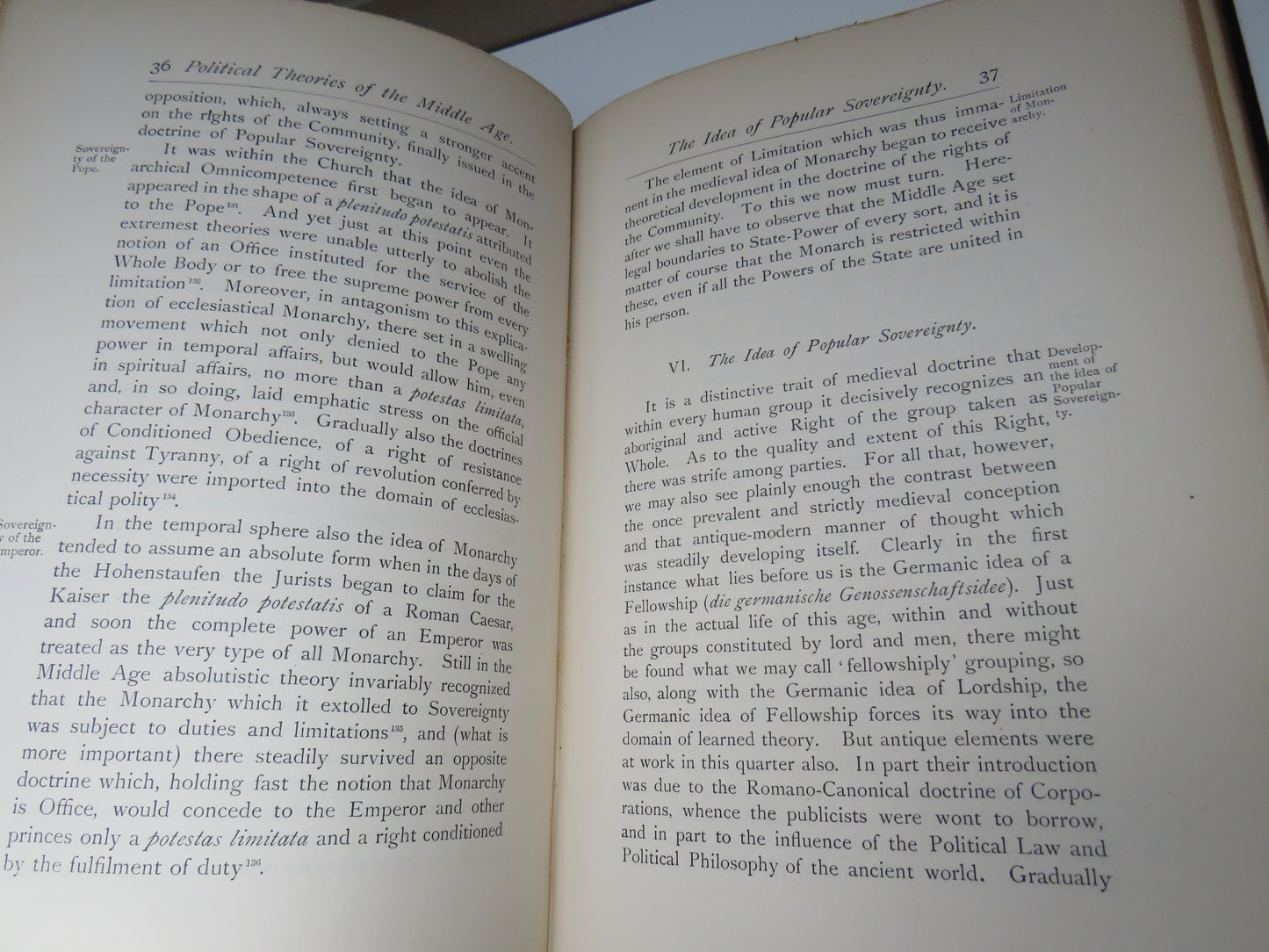 Political Theories Of The Middle Age By Dr Otto Gierke Translated With an Introduction By Frederic William Maitland 1900