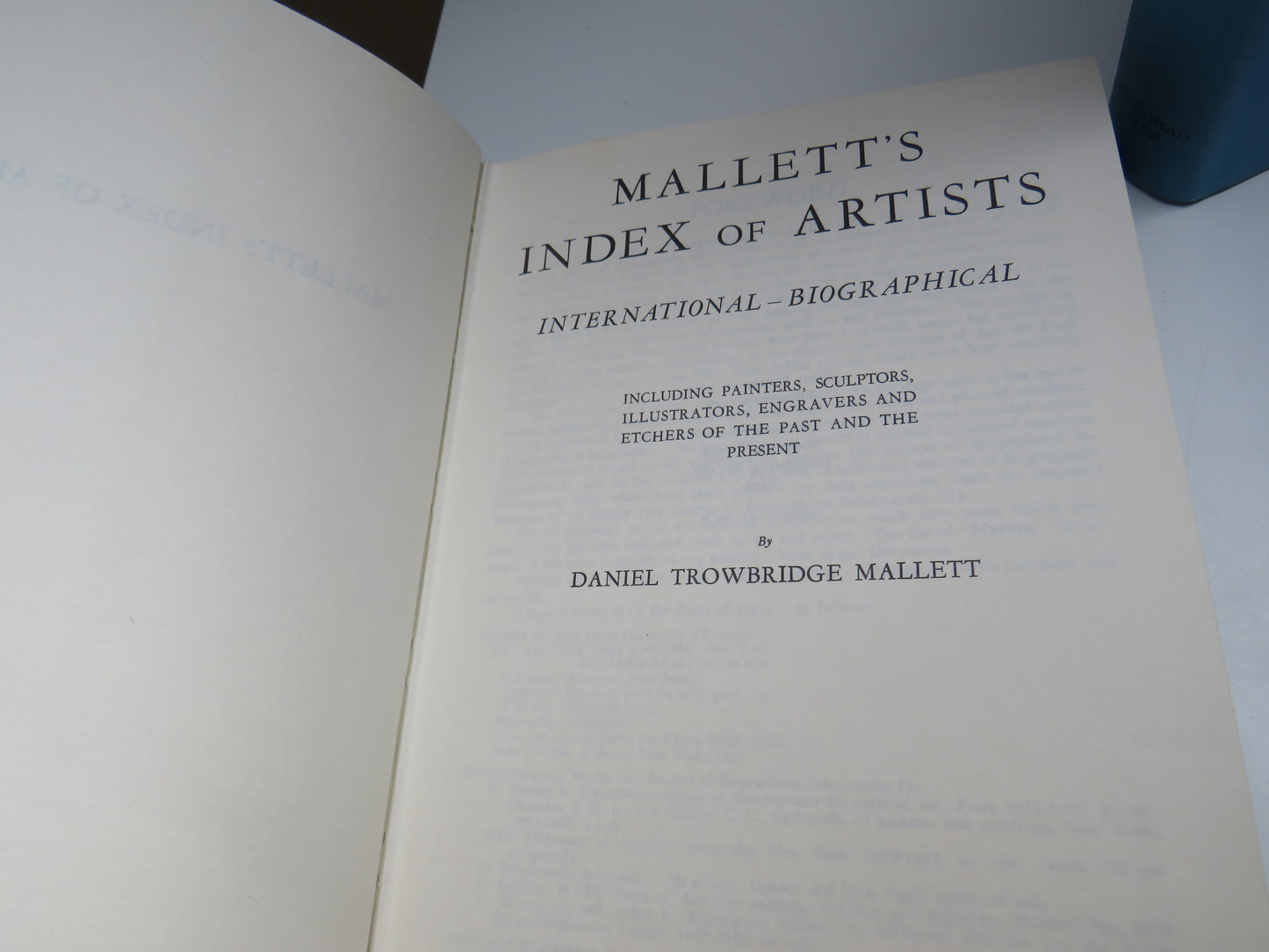 Mallett's Index of Artists International - Biographical By Daniel Trowbridge Mallett 1976