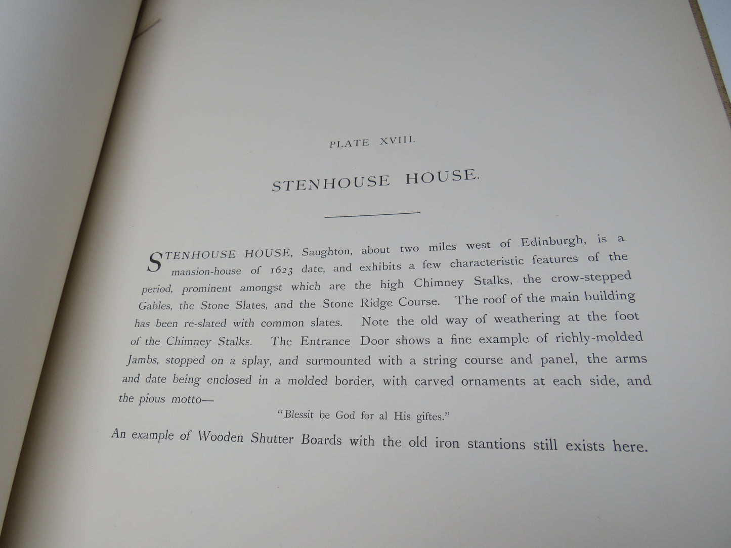 Scottish Architectural Details By John. W. Small Architect Stirling 1901
