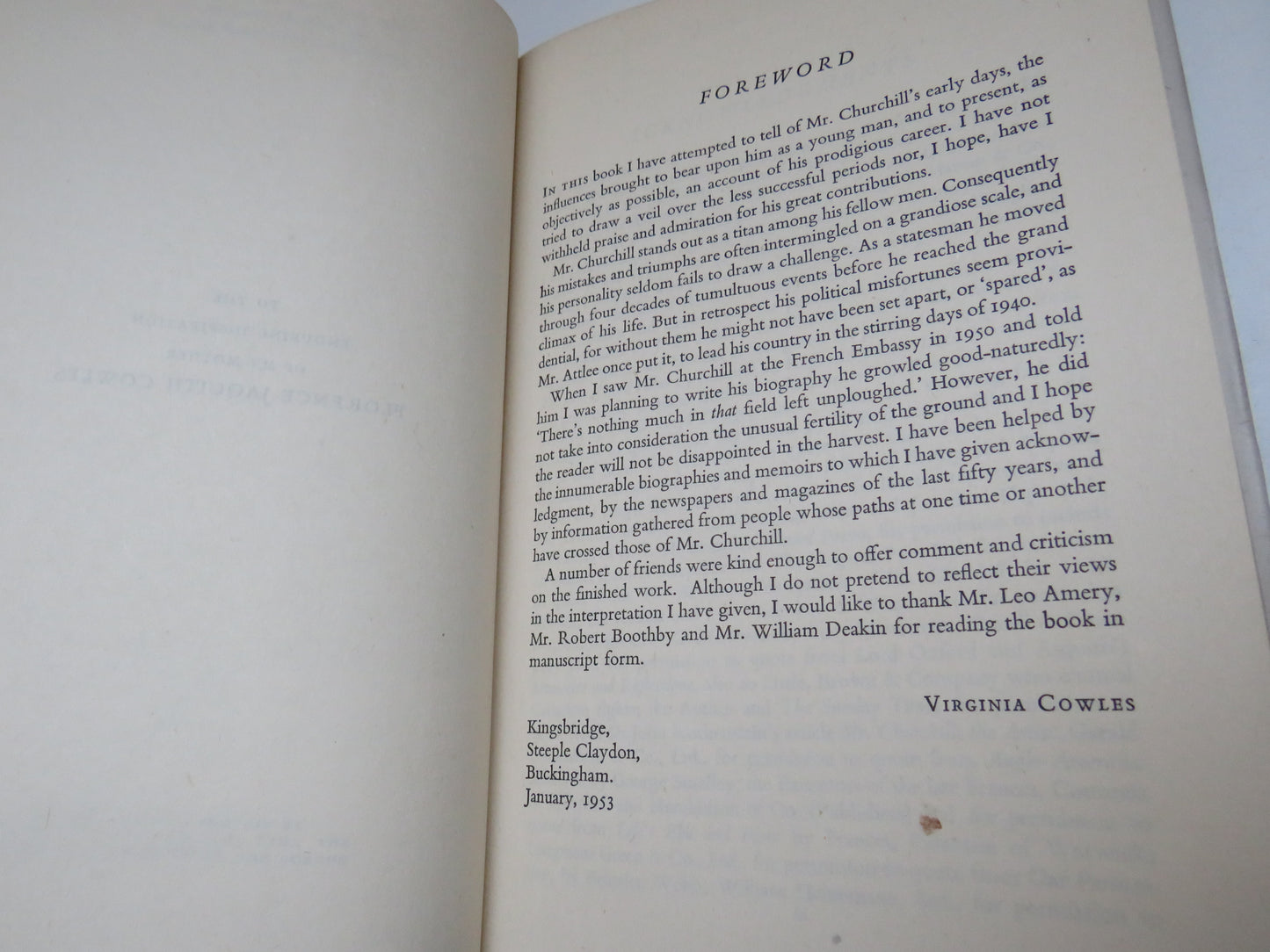 Winston Churchill The Era and The Man By Virginia Cowles 1953 1st Edition