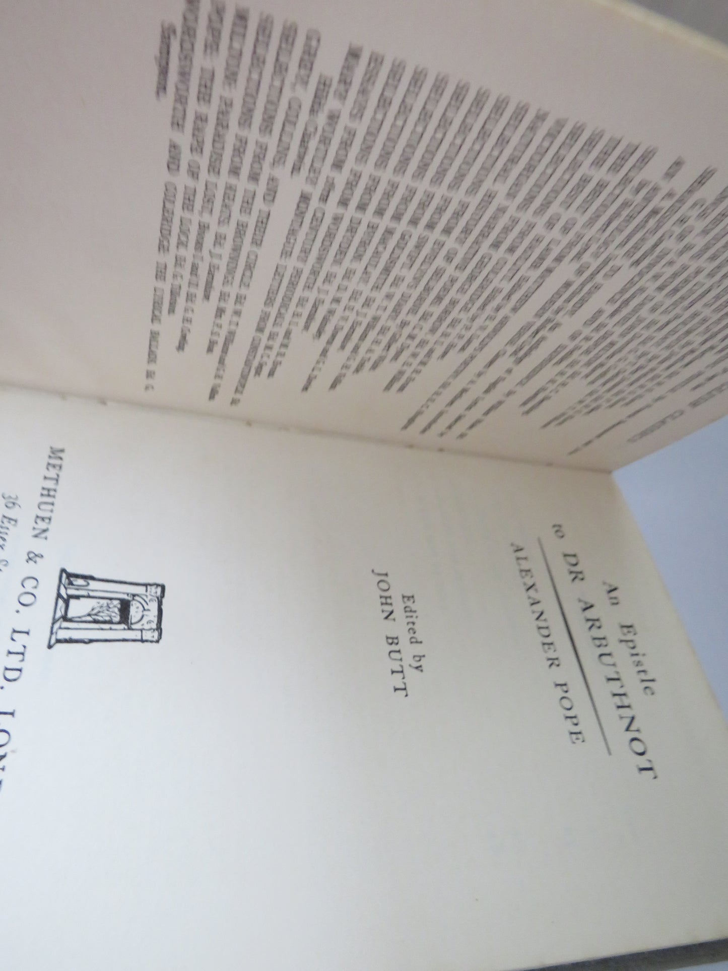 An Epistle To Dr Arbuthnot By Alexander Pope 1961