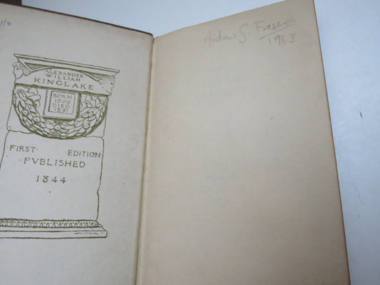 Eothen By Alexander William Kinglake 1901