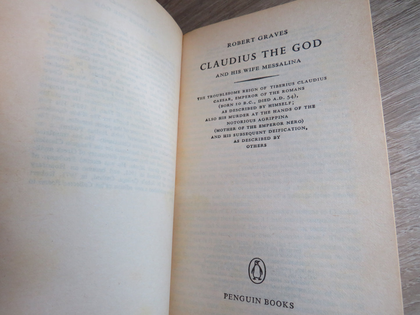 Claudius The God and His Wife Messalina by Robert Graves Penguin Books 1977