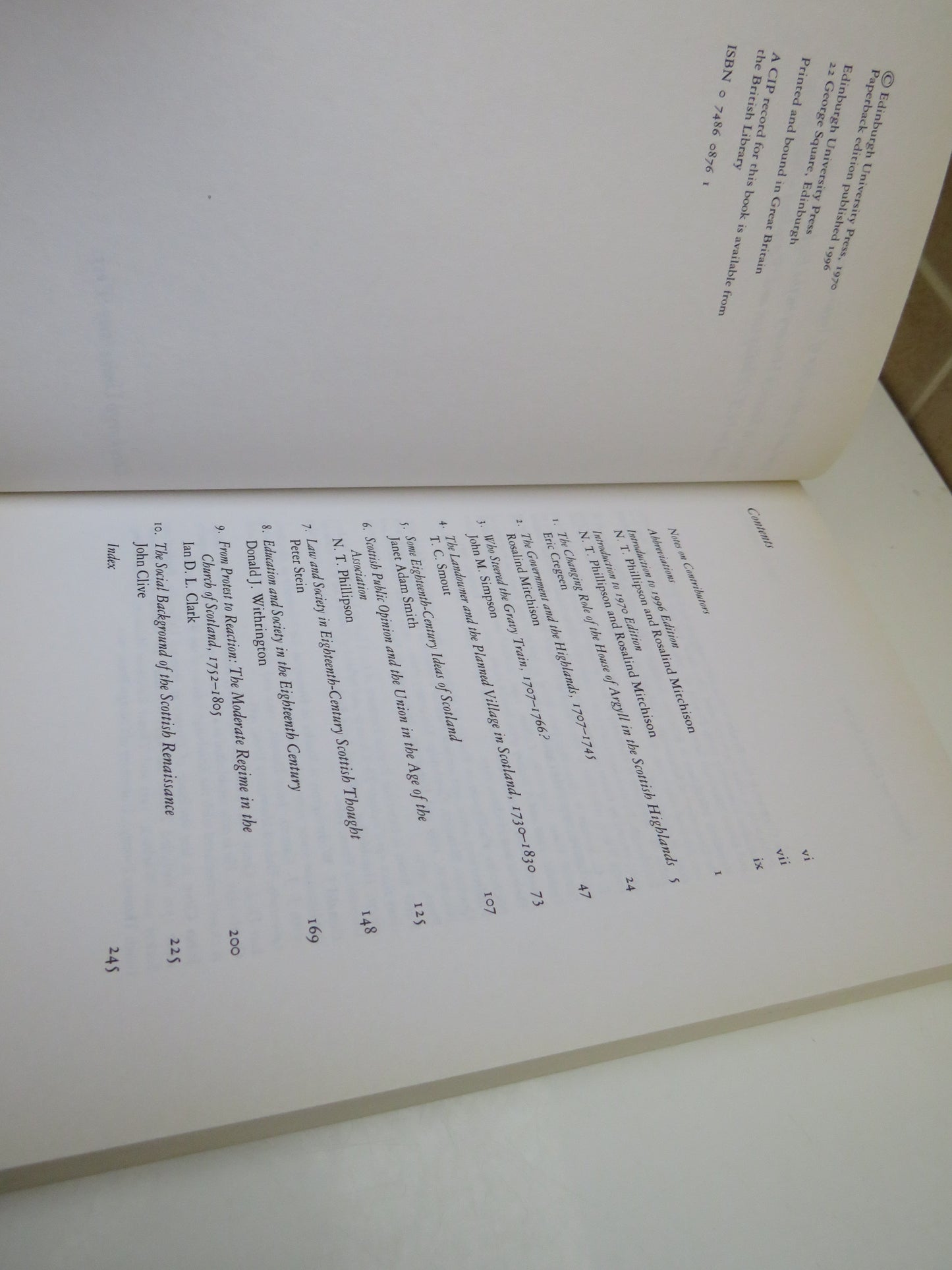 Scotland in the Age of Improvement edited by N.T. Phillipson and Rosalind Mitchison, 1996