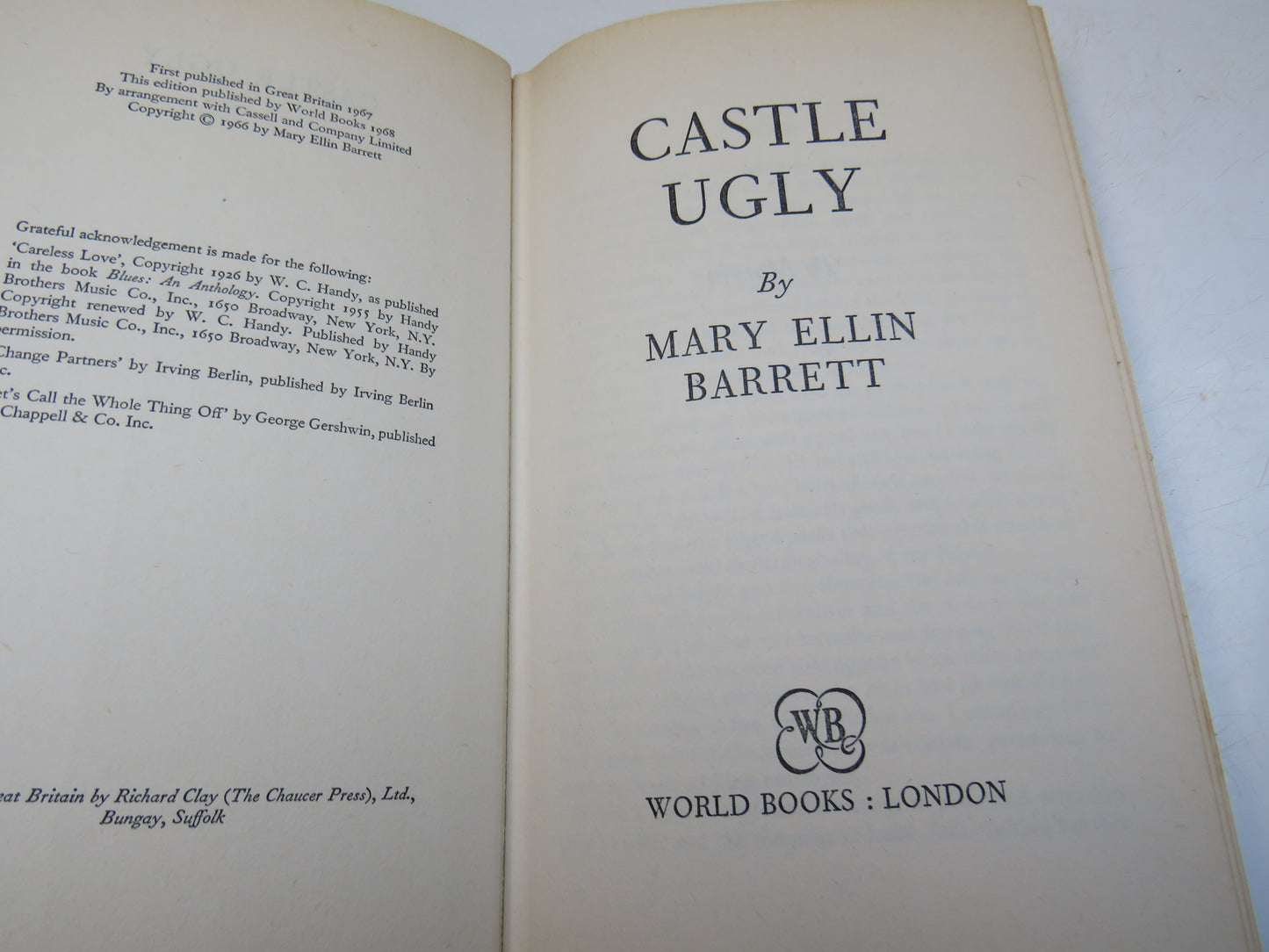 Castle Ugly by Mary Ellin Barrett, 1968