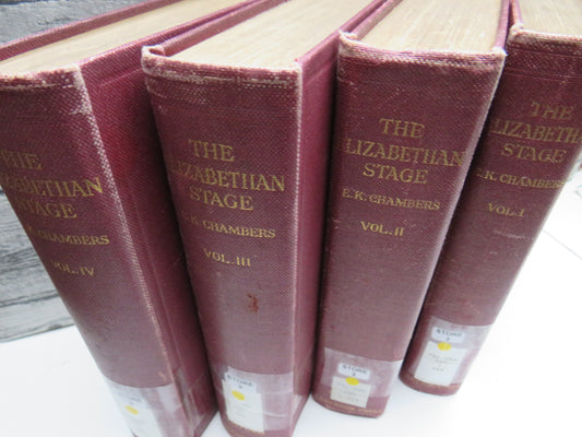 The Elizabethan Stage By E.K. Chambers 1923 4 Volume Set
