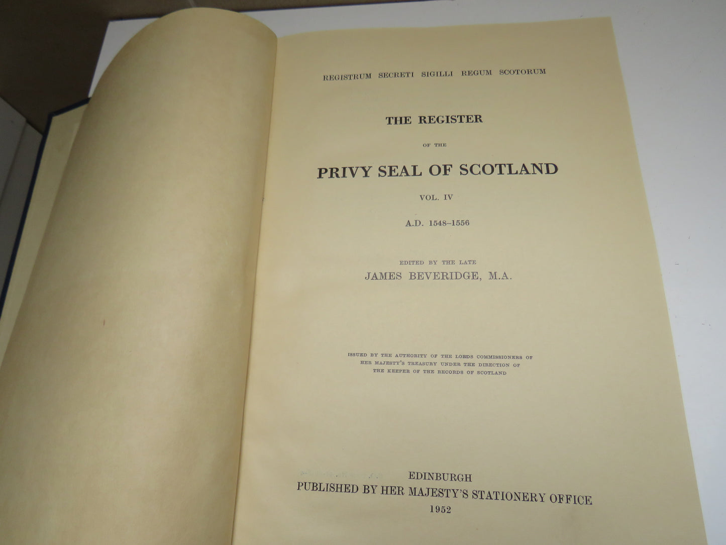 The Register of the Privy Seal of Scotland A.D. 1529-1542 Vol 1-4 1921